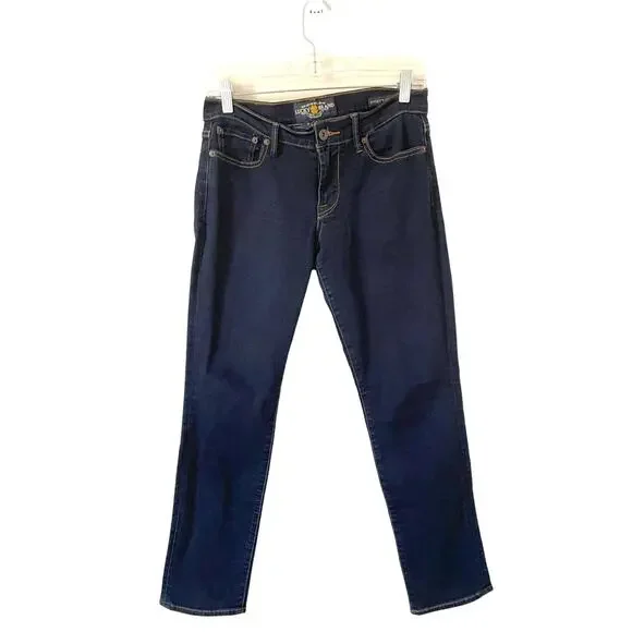 Lucky Sweet' N Straight Mid Rise Straight Denim Jeans Dark Blue Wash 27/4 Ankle - Picture 4 of 11